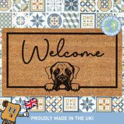 Boxer Dog Welcome Doormat, Themed Home Decor, Customised Pet Gift For Family, Porch D??cor, Personalised Mat - thumbnail 1