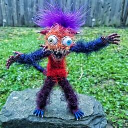 Hungry Gnasher - Bendable Copper Wire Creature Fun, Unique, Fully Poseable Hand-Made Out Of Recycled & Repurposed Materials - thumbnail 4