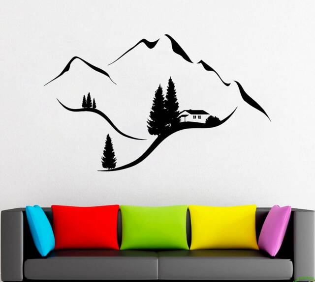 Mountain Pine Tree Wall Decal Adventure Nursery Decor 2189 - image 1