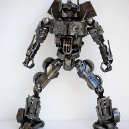 One-Of-A-Kind Metal Robot Sculpture, Industrial Fantasy D??cor, 6Th Anniversary Gift For Husband - thumbnail 4