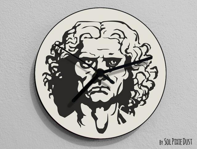 Vitruvian Man Face, Leonardo Da Vinci, Anatomy, Da Vinci Drawing, Illustration, - Wall Clock - image 1