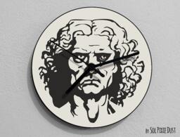 Vitruvian Man Face, Leonardo Da Vinci, Anatomy, Da Vinci Drawing, Illustration, - Wall Clock - thumbnail 1