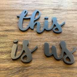This Is Us Wooden Sign - Farmhouse Wall Decor Rustic Family Home Modern Script Wood Cutout - thumbnail 3
