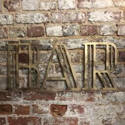 Gold Art Deco Bar Sign Rustic Metal Letters Home Decor/Uk Made - thumbnail 2