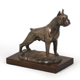 Boxer - Cropped, Dog Wooden Base Statue, Limited Edition, Artdog - thumbnail 2