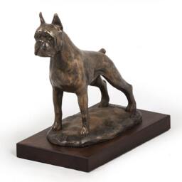 Boxer - Cropped, Dog Wooden Base Statue, Limited Edition, Artdog