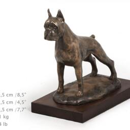 Boxer - Cropped, Dog Wooden Base Statue, Limited Edition, Artdog - thumbnail 4