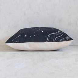 Mermaid Tail Pillow Cover Starry Night Linen Throw - thumbnail 3