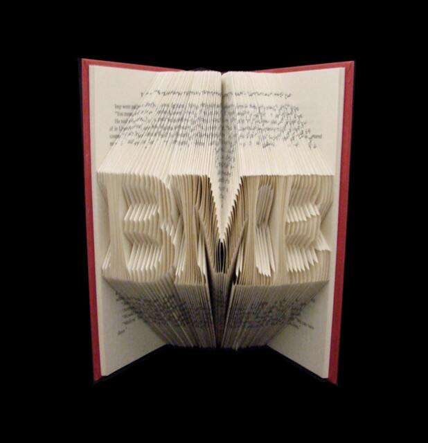 Bme Best Mom Ever Initials Acronyms 3 Letter Names Words Folded-Book Art Sculpture - image 1