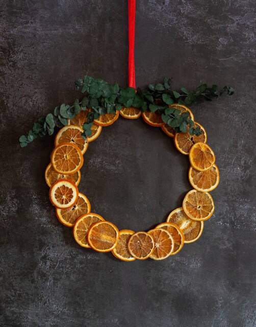 Dried Orange Christmas Hoop. Seasonal, Fragrant Festive Home D??cor Handmade With Dried Orange Slices. A Door Wreath Eucalyptus - image 1