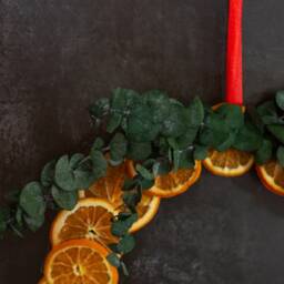 Dried Orange Christmas Hoop. Seasonal, Fragrant Festive Home D??cor Handmade With Dried Orange Slices. A Door Wreath Eucalyptus - thumbnail 2