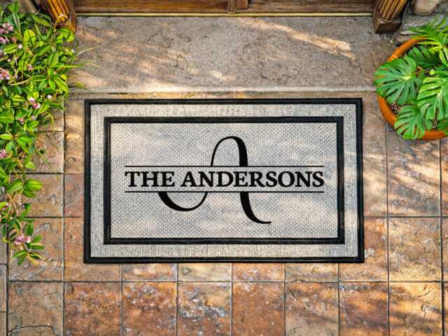Personalized Monogram Rug - Outdoor Doormat For First Time Buyers Housewarming Gift Washable Uv Printed Custom - image 1