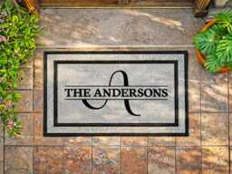 Personalized Monogram Rug - Outdoor Doormat For First Time Buyers Housewarming Gift Washable Uv Printed Custom