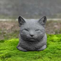 Garden Cat Statue Sleeping Kitten Ornament Stone Kitty Sculpture Concrete Animal Art Animal Decoration Cat Lover Gift Memorial Decor - thumbnail 2