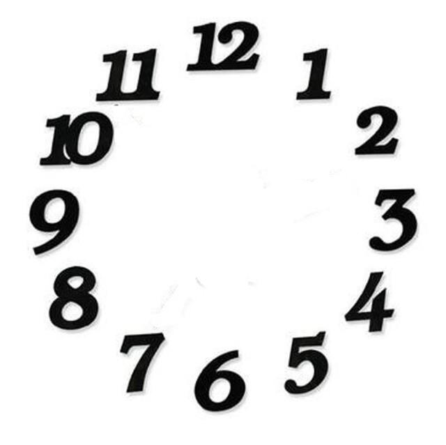 12 Deluxe Acrylic Clock Hour Markers With Double Sided Tape On Back For Wall Mounting - Note Volume Discounts - image 1