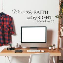 We Walk By Faith Not Sight 2 Corinthians 57 Wall Decal Bible Verse Scripture Decoration Christian Decal - 105 - thumbnail 2