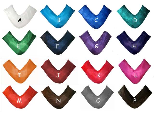 Lot Of 2 Pieces V Shaped/Tri Boomerang Art Silk Pillowcase Pregnancy Maternity Nursing Support - image 1