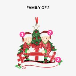 Personalized Family Christmas Ornament - Opening Presents Design, Up To 5 Names - thumbnail 2
