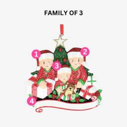 Personalized Family Christmas Ornament - Opening Presents Design, Up To 5 Names - thumbnail 3