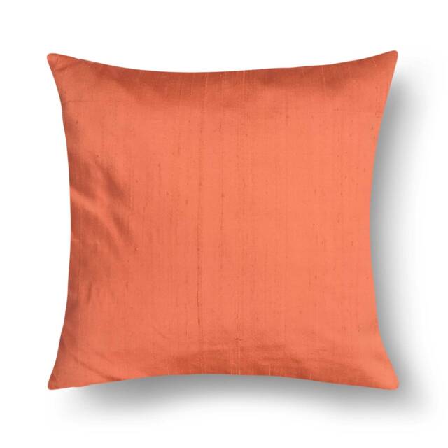 Rose Gold Solid Raw Silk Pillow Cover, Square Cushion Entryway Pillows, Bedroom Decor, Cover Lumbar - image 1