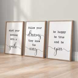 Set Of 3 Positive Quote Prints Modern Wall Art Posters - thumbnail 1