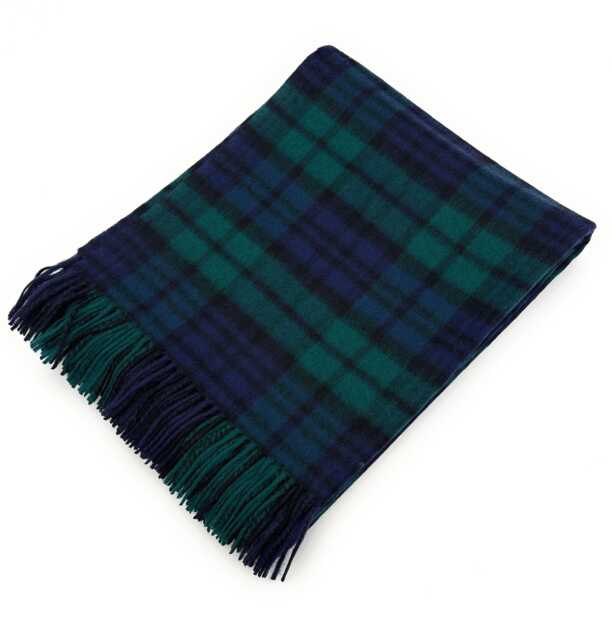 100% Lambswool Tartan Blanket Black Watch - Large, Soft & Luxurious Scottish Throw 145??194 cm - image 1
