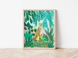 Cheetah Art Print Nursery Wall For Kids, Baby Animal Decor, Gift New Mom, Children Room Artwork
