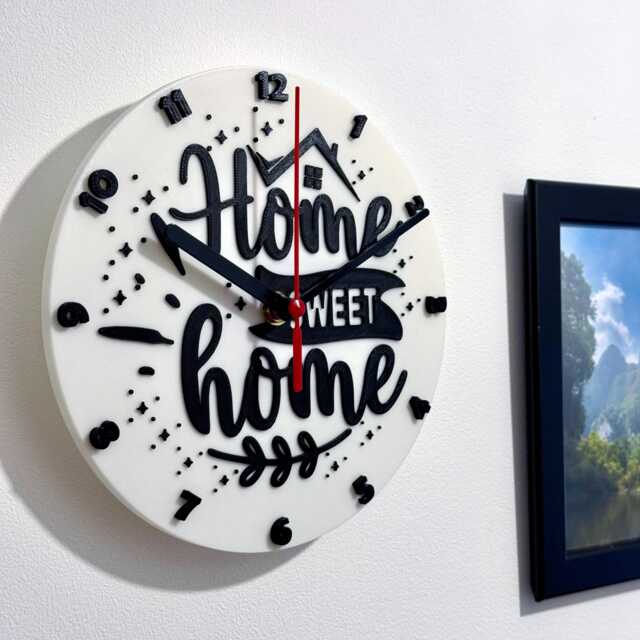 Home Sweet Sayings Quote Clock Wall Mounted Colourful - image 1