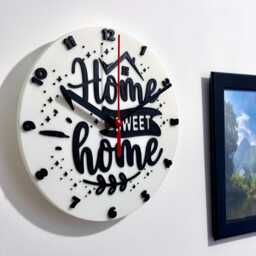 Home Sweet Sayings Quote Clock Wall Mounted Colourful - thumbnail 1