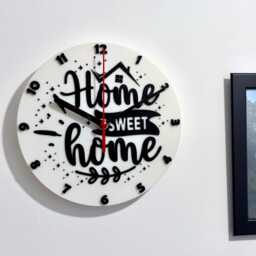 Home Sweet Sayings Quote Clock Wall Mounted Colourful - thumbnail 2