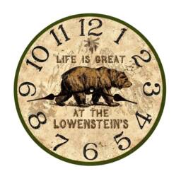 Bear Clock - Personalized Lodge Clock