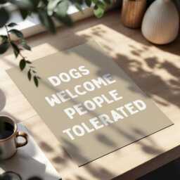 Funny Dog Art Print Dogs Welcome, People Tolerated - thumbnail 3
