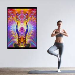 Alchemical Body Tapestry Spiritual Meditation Art, Sacred Geometry Wall Hanging - thumbnail 3