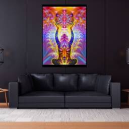Alchemical Body Tapestry Spiritual Meditation Art, Sacred Geometry Wall Hanging - thumbnail 2