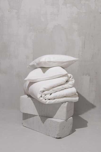 White Natural Linen Pillowcase & Duvet Cover Set. Twin, Queen, King Size. Breathable, Minimalist Bedding New Home, Hosting Gift - image 1