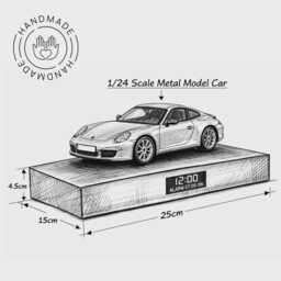 Lamborghini Huracan Alarm Clock - Realistic Engine Sound, Working Headlights, Handmade, Car Enthusiast Gift - thumbnail 2