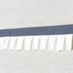 Modern Rod Pocket Linen Valance With Charcoal Stripe White Frill, Geometric Valance, Contemporary Custom Made Valence Curtain Panel - thumbnail 2