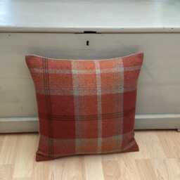 Balmoral Double Sided Tartan Plaid Throw Pillow Cover Burnt Orange Tweed - thumbnail 2