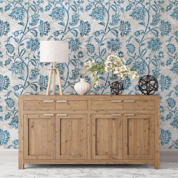 Jacobean Wall Stencil - Large Floral Pattern For Walls Reusable Stencils Easy Diy Home Decor Painting - image 1