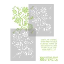 Jacobean Wall Stencil - Large Floral Pattern For Walls Reusable Stencils Easy Diy Home Decor Painting - thumbnail 4