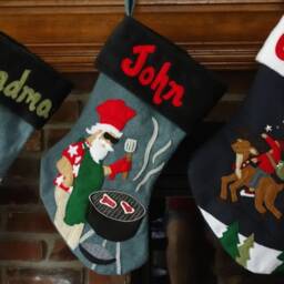Personalized Hippo Christmas Stocking Handmade Felt Holiday Decor - thumbnail 4