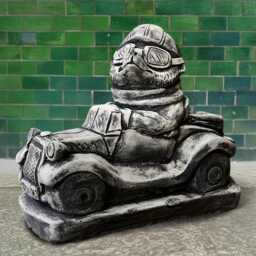 Hedgehog in Car Statue Stone Hedgehog Garden Decor Concrete Driving Sculpture Garden Animal Ornament Cement Figurine - thumbnail 3