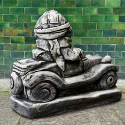 Hedgehog in Car Statue Stone Hedgehog Garden Decor Concrete Driving Sculpture Garden Animal Ornament Cement Figurine - thumbnail 4