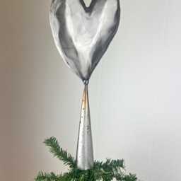 Tree Topper Heart Steel, Christmas Topper, Modern Holiday - thumbnail 3