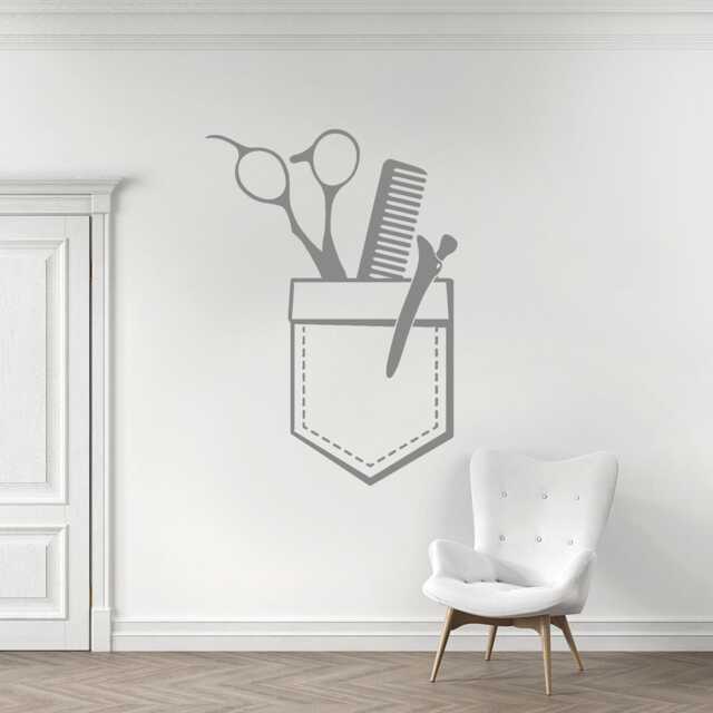 Hair Salon Tools Vinyl Wall Decal Barber Shop Decor Hs032 - image 1