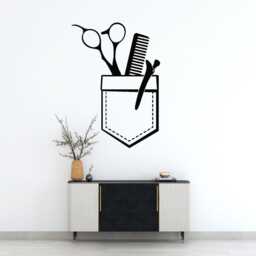 Hair Salon Tools Vinyl Wall Decal Barber Shop Decor Hs032 - thumbnail 3