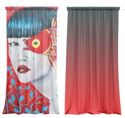 Set Of 2 Blackout Curtains, Room Divide Screen Wall Panel, Abstract Painting - thumbnail 1