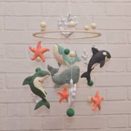 Ocean Wonders Felt Baby Mobile. Deep Sea Creatures Nursery