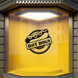 Hotdogs Window Sticker Caf?? Restaurant Burger Van Takeaway Vinyl Decal Display - thumbnail 2