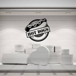 Hotdogs Window Sticker Caf?? Restaurant Burger Van Takeaway Vinyl Decal Display - thumbnail 3